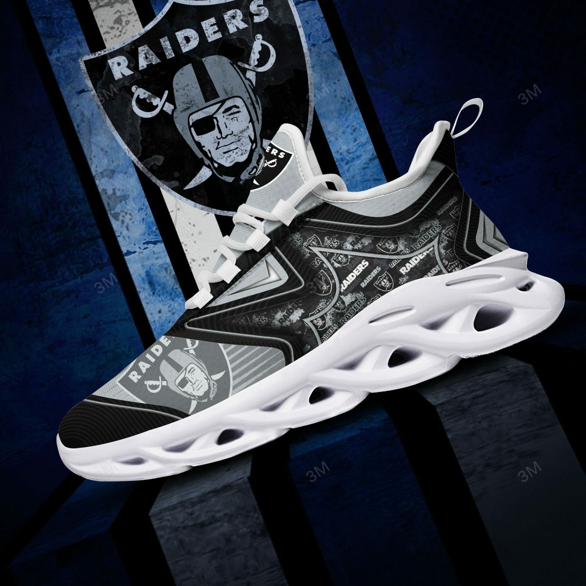 NFL Las Vegas Raiders Silver Black Max Soul Shoes V3 NFL Las Vegas Raiders Silver Black Max Soul Shoes V3