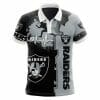 NFL Las Vegas Raiders Black Silver Polo Shirt