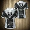 NFL Las Vegas Raiders Lightning Black Grey Polo Shirt