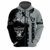 NFL Las Vegas Raiders Black Silver Zip Up Hoodie