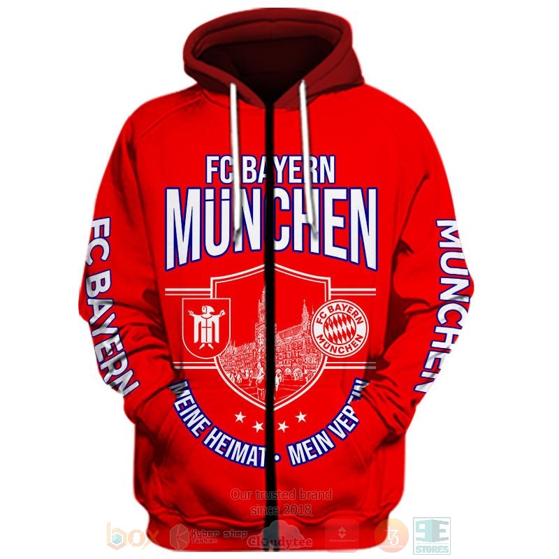 Bayern Munich Red Mia San Mia Zip Up Hoodie