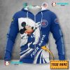 Paris Saint-Germain FC Custom Name Mickey Blue Zip Up Hoodie