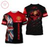 Manchester United Custom Name UK Flag Skull T-Shirt