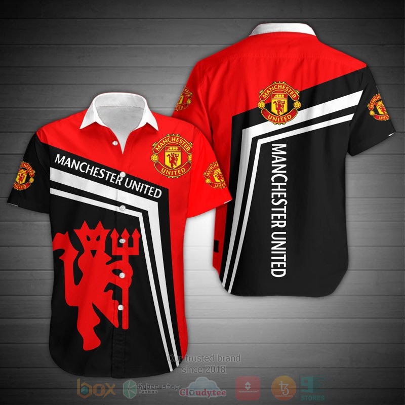 Manchester United Red Black Hawaiian Shirt V5