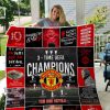 Manchester United 3 Time UEFA Champions Quilt Blanket
