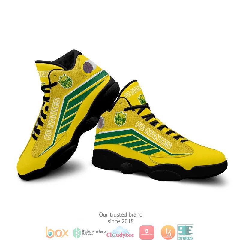 FC Nantes Yellow Green Air Jordan 13 Shoes
