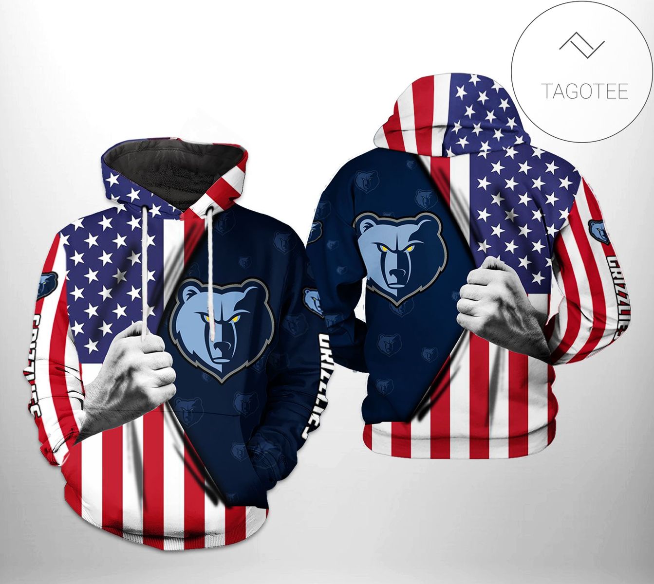 NBA Memphis Grizzlies US Flag Pullover Hoodie V2 NBA Memphis Grizzlies US Flag Pullover Hoodie V2
