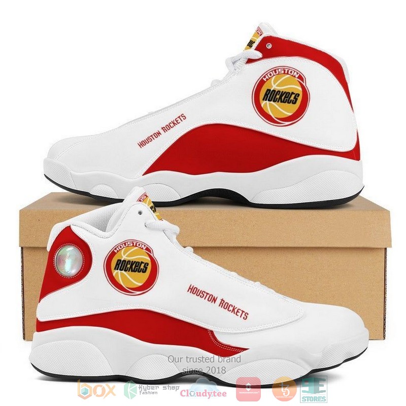 NBA Houston Rockets White Red Air Jordan 13 Shoes