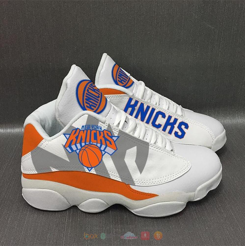 NBA New York Knicks White Orange Air Jordan 13 Shoes V2 NBA New York Knicks White Orange Air Jordan 13 Shoes V2
