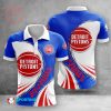 NBA Detroit Pistons White Blue Polo Shirt