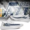 NBA Utah Jazz White Navy Yeezy Boost Sneakers