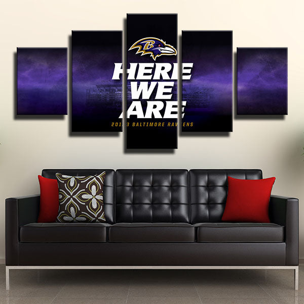 NFL Baltimore Ravens Here We Are 5 Panel Canvas