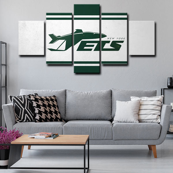 NFL New York Jets Logo 5 Panel Canvas NFL New York Jets Logo 5 Panel Canvas