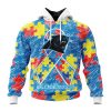 NFL Carolina Panthers Custom Name Number Puzzle Autism Awareness Pullover Hoodie