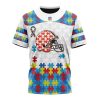 NFL Cleveland Browns Custom Name Number Autism Awareness T-Shirt