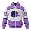 NFL Cleveland Browns Custom Name Number Fight Cancer Zip Up Hoodie