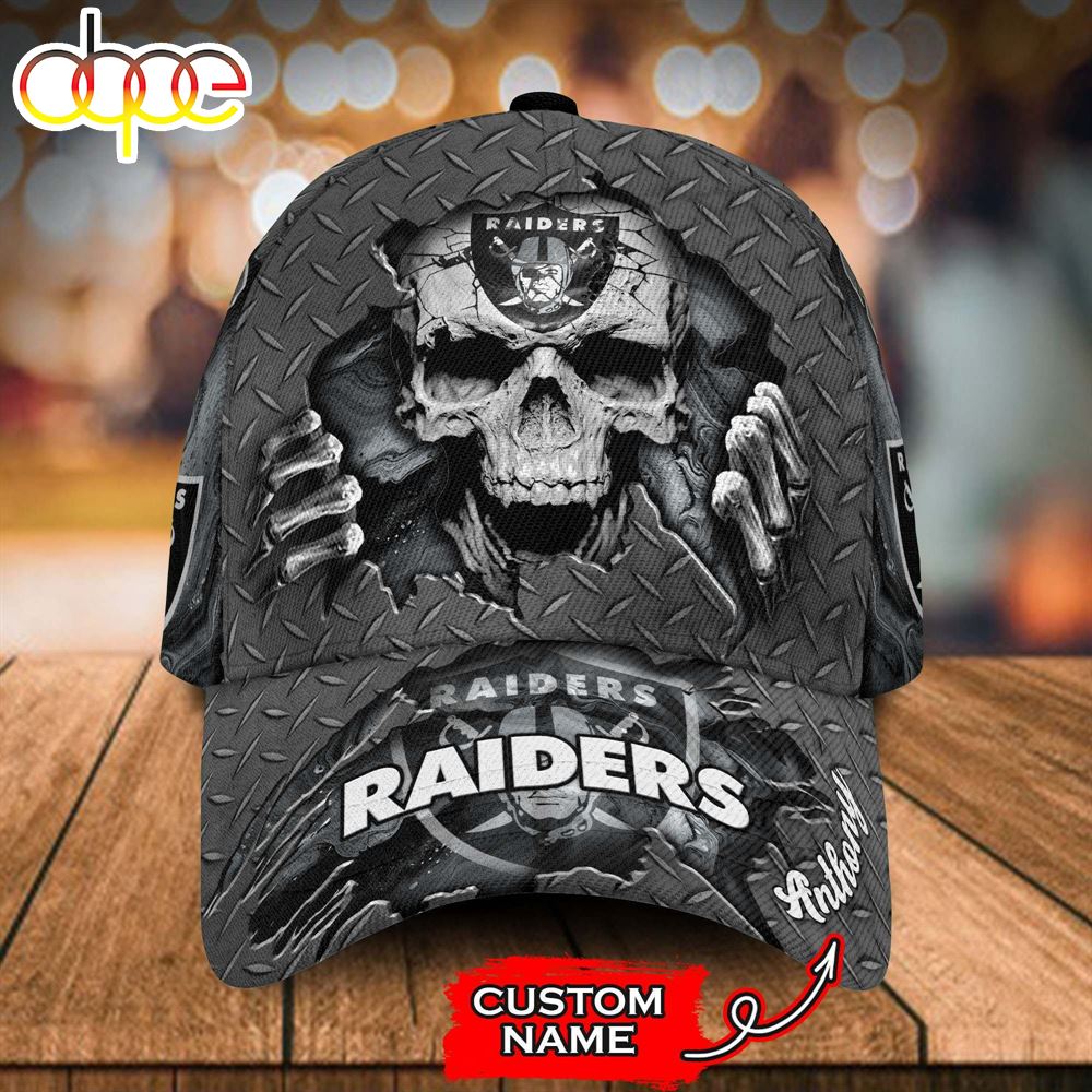 NFL Las Vegas Raiders Custom Name Skull Classic Cap NFL Las Vegas Raiders Custom Name Skull Classic Cap