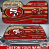 NFL San Francisco 49ers Custom Name American Flag Car Sunshade