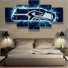NFL Seattle Seahawks Thunder Logo 5 Panel Canvas
