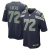 Seattle Seahawks Abraham Lucas Nike College Navy NFL Game Jersey