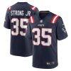 New England Patriots Pierre Strong Jr. Nike Navy NFL Game Jersey