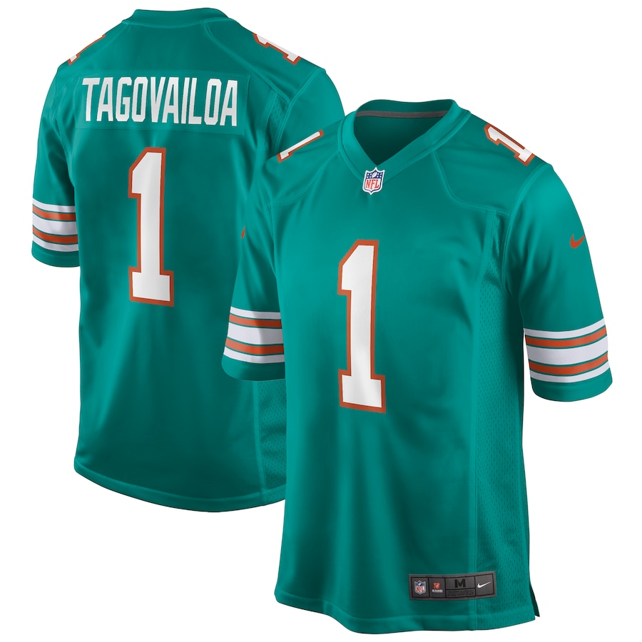 Miami Dolphins Tua Tagovailoa Nike Aqua Alternate NFL Game Jersey Miami Dolphins Tua Tagovailoa Nike Aqua Alternate NFL Game Jersey