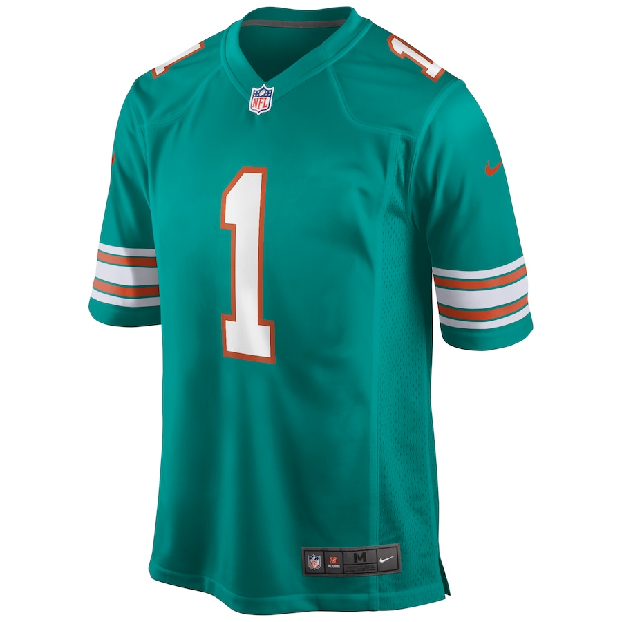 Miami Dolphins Tua Tagovailoa Nike Aqua Alternate NFL Game Jersey Miami Dolphins Tua Tagovailoa Nike Aqua Alternate NFL Game Jersey