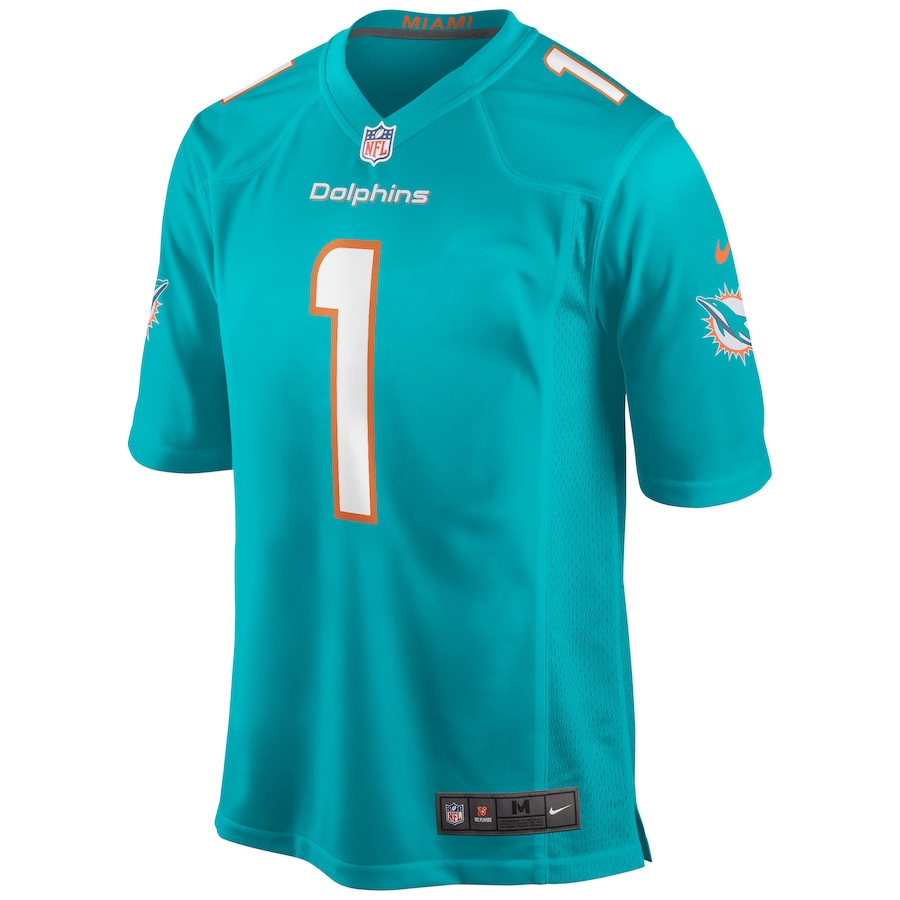 Miami Dolphins Tua Tagovailoa Nike Aqua NFL Game Jersey Miami Dolphins Tua Tagovailoa Nike Aqua NFL Game Jersey