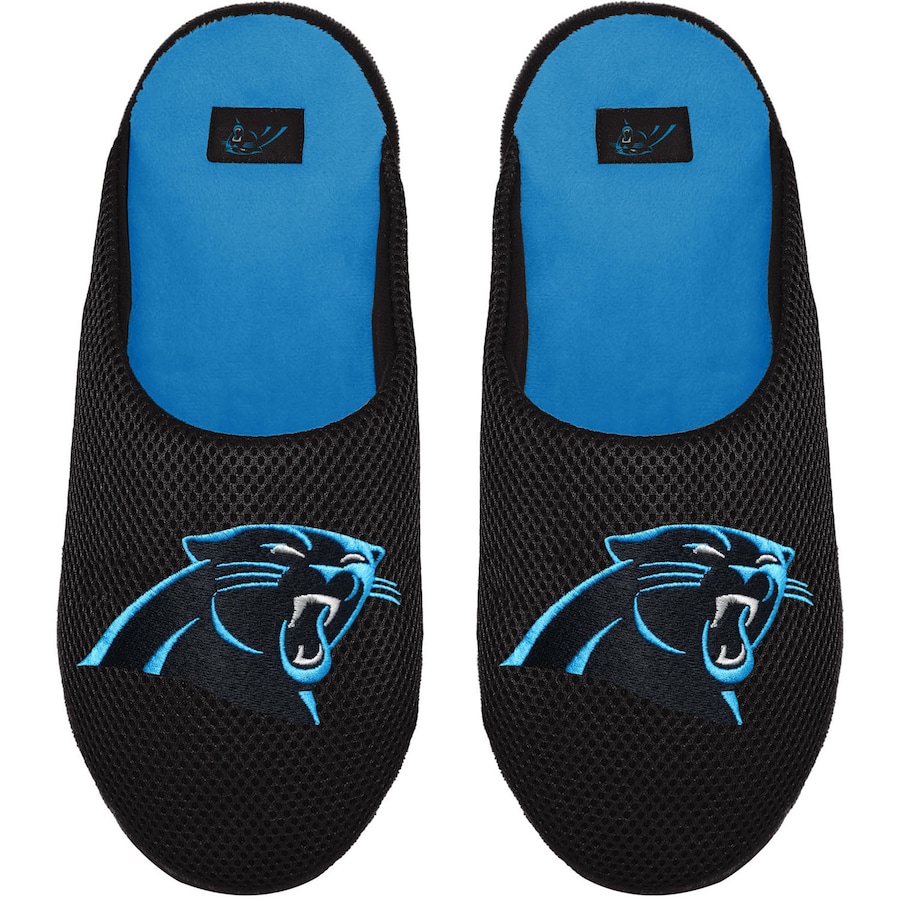 NFL Carolina Panthers Colorblock Mesh In-House Slippers NFL Carolina Panthers Colorblock Mesh In-House Slippers