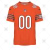NFL Chicago Bears Custom Name Number Orange Alternate Jersey T-Shirt
