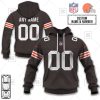 NFL Cleveland Browns Custom Name Number Brown Home Jersey Pullover Hoodie