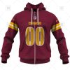 NFL Washington Commanders Custom Name Number Burgundy Home Jersey Zip Up Hoodie