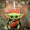 NFL Cleveland Browns Baby Yoda Custom Shaped Ornament