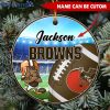 NFL Cleveland Browns Custom Name Mascot Round Ornament