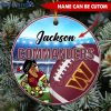 NFL Washington Commanders Custom Name Mascot Round Ornament