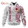 NRL Brisbane Broncos Custom Name Indigenous Pullover Hoodie V10