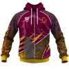 NRL Brisbane Broncos Custom Name Number Fishing T59 Zip Up Hoodie