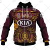 NRL Brisbane Broncos Custom Name Number On Field Indigenous Jersey 2021 Zip Up Hoodie