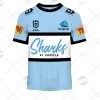 NRL Cronulla-Sutherland Sharks Custom Name Number 2021 Home Jersey Kids T-Shirt