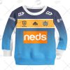 NRL Gold Coast Titans Custom Name Number 2021 Home Jersey Kids Sweatshirt