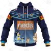 NRL Gold Coast Titans Custom Name Number x Bluey Zip Up Hoodie