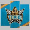 NRL Gold Coast Titans Logo 5 Panel Canvas