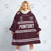 NRL Manly Warringah Sea Eagles Custom Name Number 2022 Home Jersey Fleece Oodie