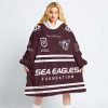 NRL Manly Warringah Sea Eagles Custom Name Number 2023 Home Jersey Fleece Oodie