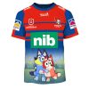 NRL Newcastle Knights Custom Name Number 2020 x Bluey Jersey Kids T-Shirt