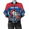 NRL Newcastle Knights Custom Name Number Aboriginal Horizontal Style Bomber Jacket