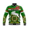 NRL South Sydney Rabbitohs ANZAC Poppy Flowers Indigenous - Green Baseball Jacket