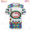 NRL South Sydney Rabbitohs Custom Name Number Autism Awareness T-Shirt