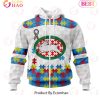 NRL South Sydney Rabbitohs Custom Name Number Autism Awareness Zip Up Hoodie