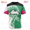 NRL South Sydney Rabbitohs Custom Name Number Fight Cancer T-Shirt
